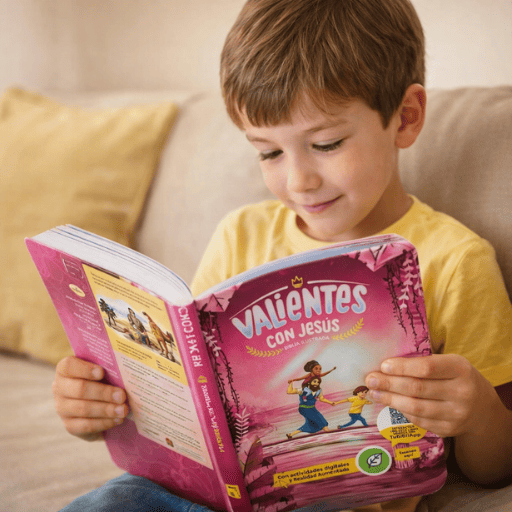 biblia infantil con estuche y canto rosado