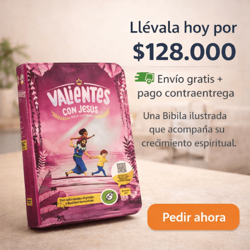 biblia infantil con estuche y canto rosado