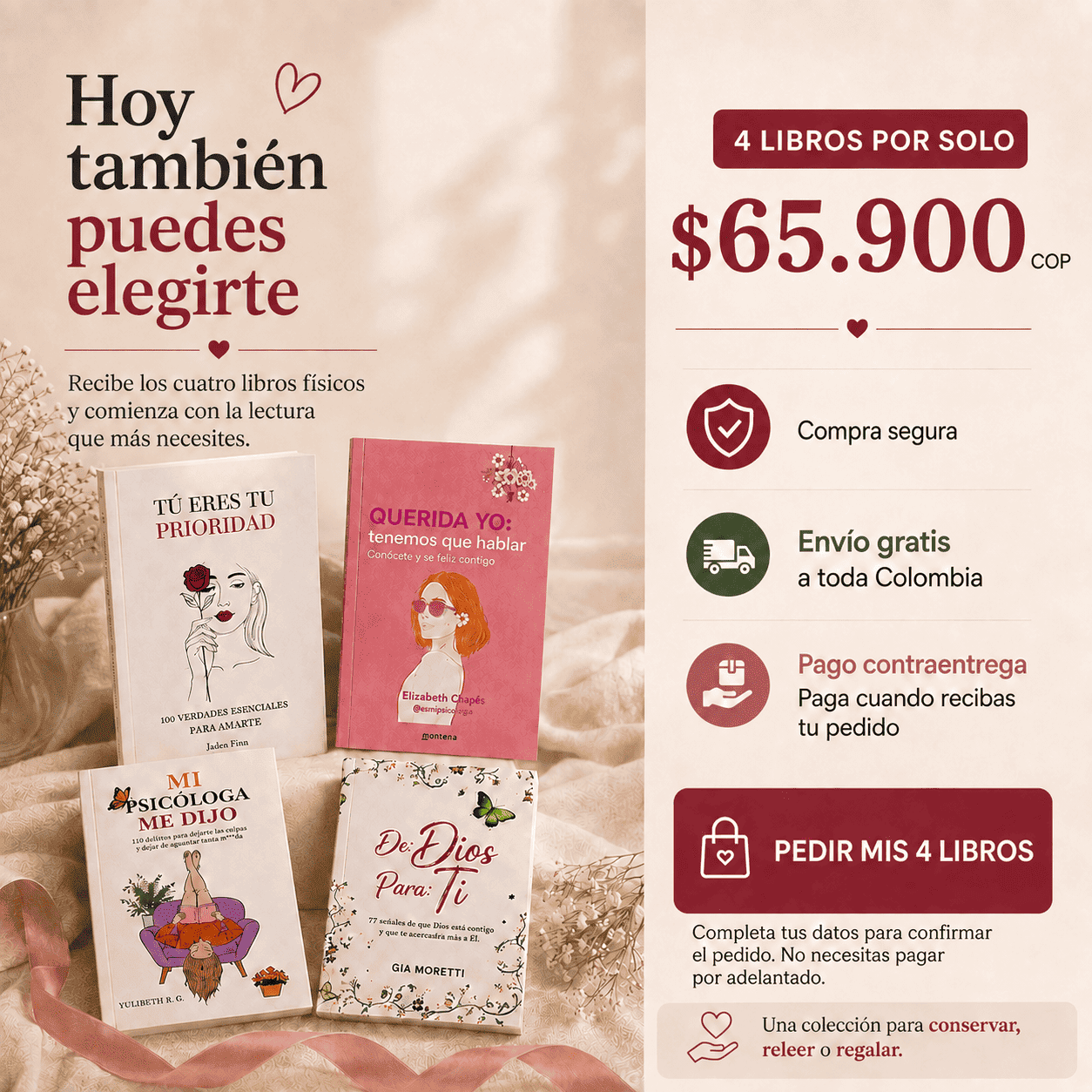 Combo Vuelve a Elegirte – 4 Libros de Amor Propio, Límites y Fe